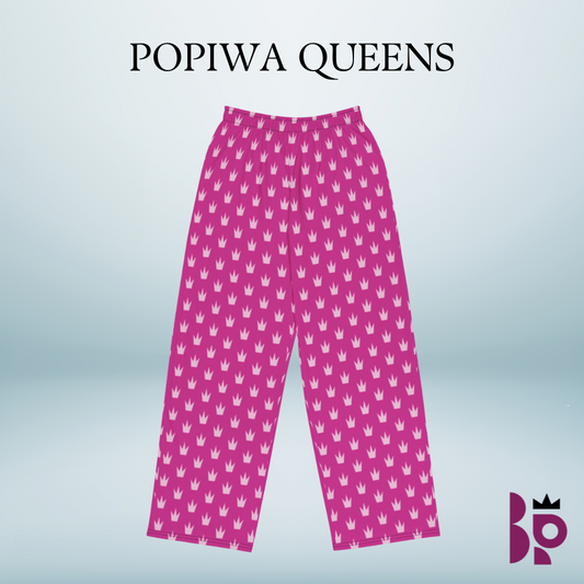 POPIWA QUEENS - All-over Pink print unisex wide-leg pants