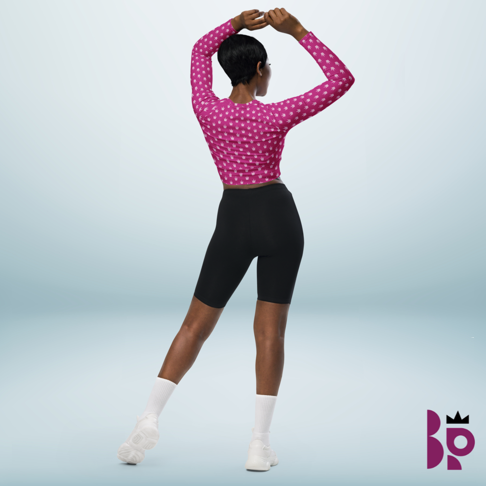 POPIWA QUEENS - Cool Pink Recycled long-sleeve crop top