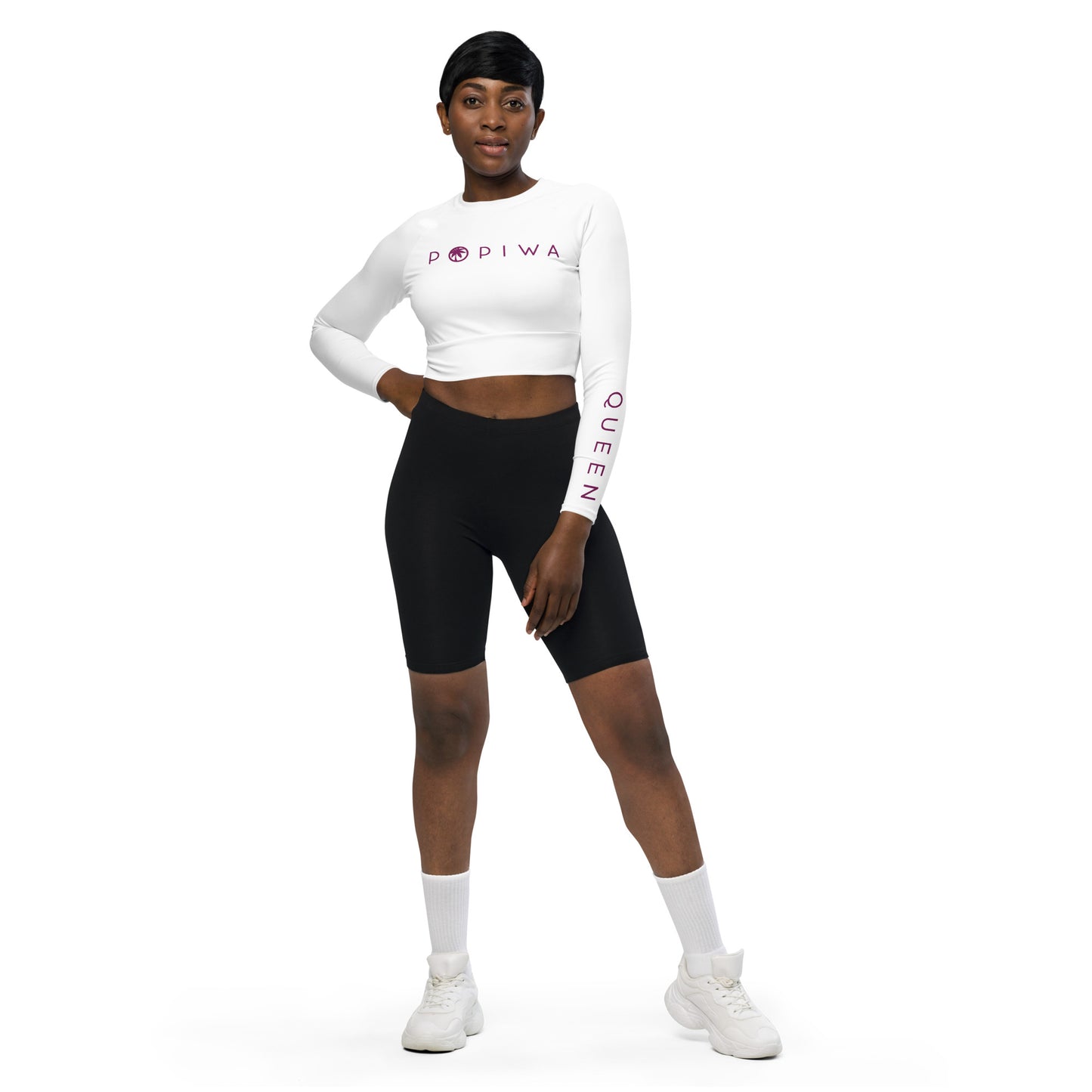 POPIWA QUEENS - Recycled long-sleeve crop top